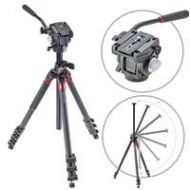 Adorama 3Pod Orbit 4 Section Tripod with Q3 Fluid Video Head, Carbon Fiber 3P-P4COR-K4