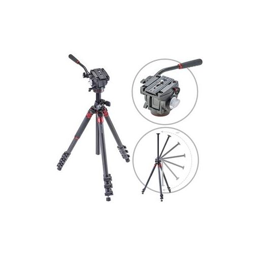  Adorama 3Pod Orbit 4 Section Tripod with Q3 Fluid Video Head, Carbon Fiber 3P-P4COR-K4