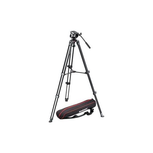  Adorama Manfrotto MVK500AM Aluminum Tripod with Video Head - Black MVK500AM