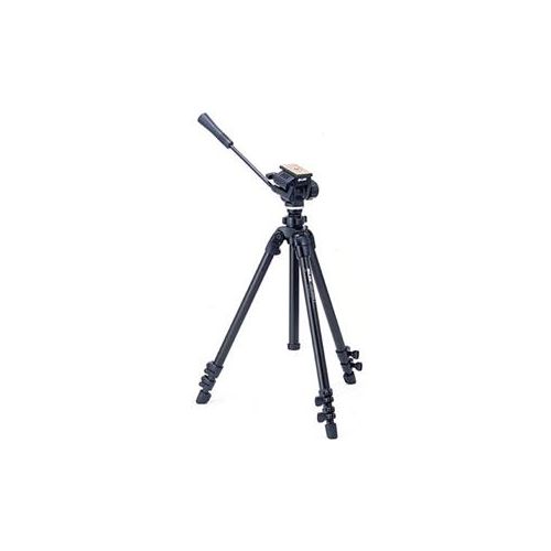  Adorama Slik 504QF 3-section Aluminum Tripod with QR FLUID Pan Head - Black 615-504