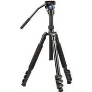 Adorama Sirui ET-2004 4-Section Aluminum Travel Tripod with VA-5 Video Head ET2004+VA5