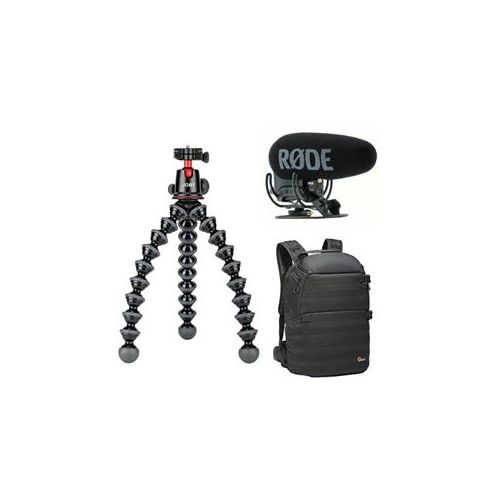  Adorama Joby GorillaPod 5K Kit Black With Rode On-Camera Mic /Lowepro ProTactic Backpack JB01508 E