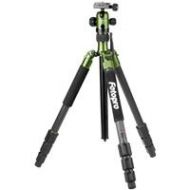 Adorama FotoPro C5i 4-Section Tripod with Built-In Monopod & FPH-52Q Ball Head, Green C5I GREEN