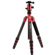 Adorama MeFOTO GlobeTrotter Carbon Fiber Tripod Kit with QR BallHead, Red C2350Q2R