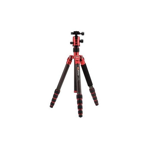  Adorama MeFOTO GlobeTrotter Carbon Fiber Tripod Kit with QR BallHead, Red C2350Q2R