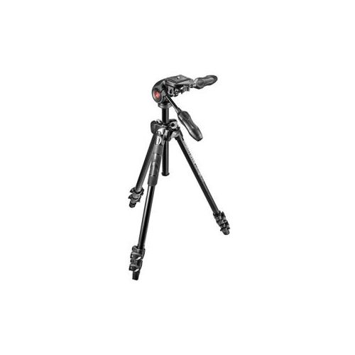  Adorama Manfrotto MK290LTA3-3WUS 290 Light Aluminum Tripod Kit w/3 Way Pan & Tilt Head MK290LTA3-3WUS