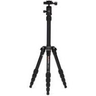 Adorama MeFOTO Backpacker Travel Tripod 5-section Aluminum Tripod with BallHead -Black A0350Q0K