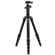 Adorama MeFOTO BackPacker S Aluminum Travel Tripod/Monopod, Black BPSABLK