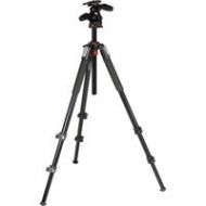 Adorama Manfrotto MK055XPRO3-3W 3-section Aluminum Tripod with QR 3-Way Pan Head MK055XPRO3-3W