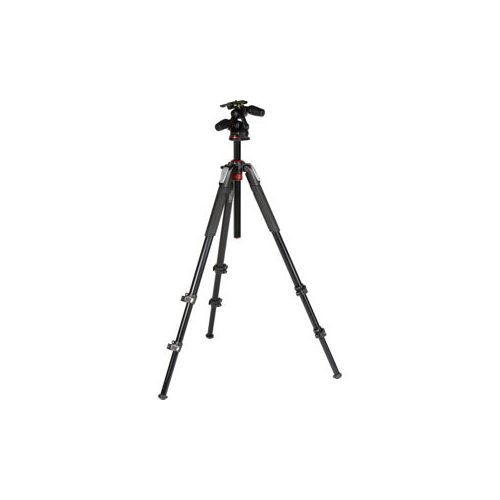  Adorama Manfrotto MK055XPRO3-3W 3-section Aluminum Tripod with QR 3-Way Pan Head MK055XPRO3-3W