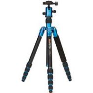 Adorama MeFOTO RoadTrip Travel Tripod 5-section Aluminum Tripod with BallHead, Blue A1350Q1B