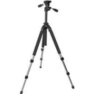 Adorama Slik PRO 3-section Aluminum Tripod with 3-Way Pan Head -Silver 615-315