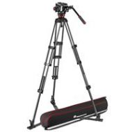 Adorama Manfrotto 504X Fluid Video Head with CF Twin Leg Video Tripod, Ground Spreader MVK504XTWINGC