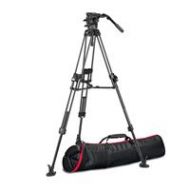 Adorama Manfrotto 526 Pro Fluid Head with 645 Fast Twin Leg CF Tripod, 35.3 lb Capacity MVK526TWINFCUS