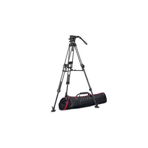  Adorama Manfrotto 526 Pro Fluid Head with 645 Fast Twin Leg CF Tripod, 35.3 lb Capacity MVK526TWINFCUS