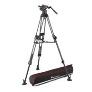 Adorama Manfrotto Nitrotech 612 Head, 645 Fast Twin Leg CF Tripod, 26.45 lb Capacity MVK612TWINFCUS