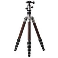 Adorama MeFOTO RoadTrip Classic Leather Carbon Fiber Tripod with Q1 Ball Head, Titanium C1350Q1TL