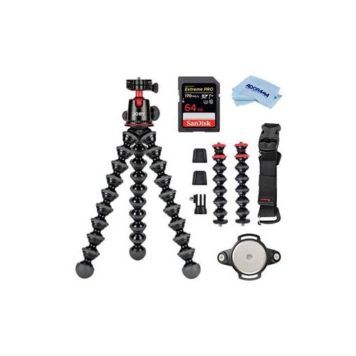  Adorama Joby Free Kit With GorillaPod 5K Kit w/Rig for DSLR Camera, 64GB SDXC Card/Cloth JB01522 C