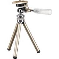 Adorama Hakuba DIGITAL 3-section Aluminum Mini Tabletop Tripod with 3-Way Pan Head -Gold DTPH3CG