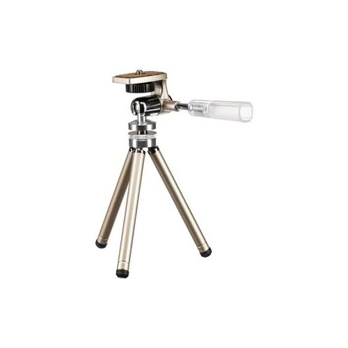  Adorama Hakuba DIGITAL 3-section Aluminum Mini Tabletop Tripod with 3-Way Pan Head -Gold DTPH3CG