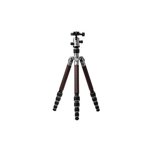  Adorama MeFOTO RoadTrip Classic Leather Aluminum Tripod with Q1 Ball Head, Titanium A1350Q1TL