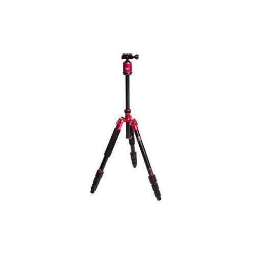  Adorama FotoPro C-40i 4-Sections Aluminum Tripod with FPH-53P Head, Red C-40I RED