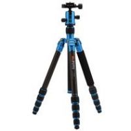 Adorama MeFOTO RoadTrip Carbon Fiber Travel Tripod Kit, Blue C1350Q1B