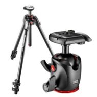 Adorama Manfrotto MT190CXPRO3 Carbon Fiber 3-Section Tripod W/MHXPRO-BHQ2 XPRO Ball Head BGMT190C3BH2