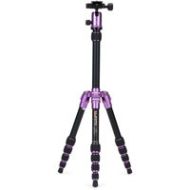 Adorama MeFOTO Backpacker Travel Tripod 5-section Aluminum Tripod with BallHead -Purple A0350Q0P