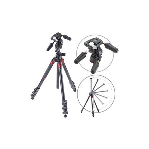  Adorama 3Pod Orbit 4 Section Aluminum Tripod with 3-Way Head, Aluminum 3P-P4AOR-K2