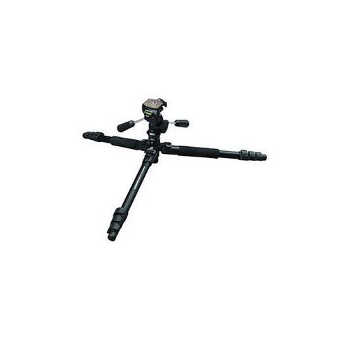  Adorama Tiffen VOYAGER 3H Aluminum Tripod with 3 Way Head - Black VOYAGER3H