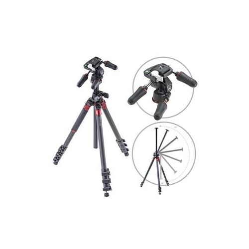  Adorama 3Pod Orbit 4 Section Tripod with 3-Way Head, Carbon Fiber 3P-P4COR-K2