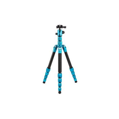  Adorama MeFOTO BackPacker S Aluminum Travel Tripod/Monopod, Blue BPSABLU