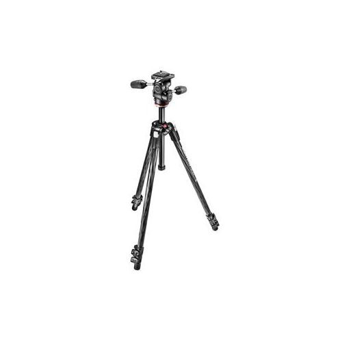  Adorama Manfrotto MK290XTC3-3WUS 290 Xtra Carbon Fiber Tripod Kit w/3 Way Pan Tilt Head MK290XTC3-3WUS