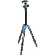 Adorama Manfrotto Element Traveler Small 5-Section Aluminum Tripod with Ball Head, Blue MKELES5BL-BH