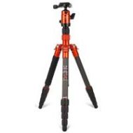 Adorama FotoPro X-Go Carbon Fiber Tripod with Monopod, FPH-42Q Ball Head - Orange X-GO ORANGE