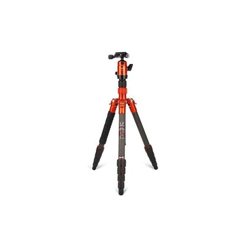  Adorama FotoPro X-Go Carbon Fiber Tripod with Monopod, FPH-42Q Ball Head - Orange X-GO ORANGE