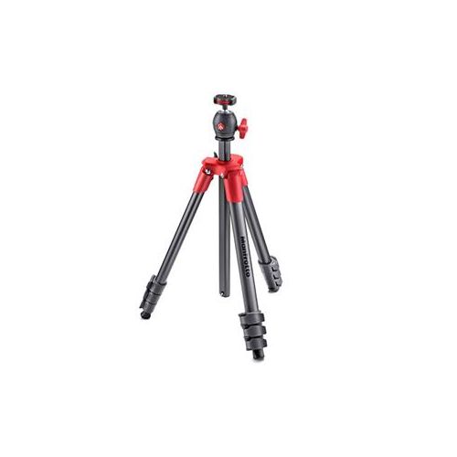  Adorama Manfrotto 4-section Aluminum Tripod with BallHead -Red MKCOMPACTLT-RD