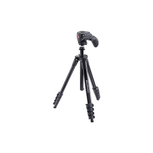  Adorama Manfrotto Compact Action Aluminum Tripod, Black MKCOMPACTACN-BK