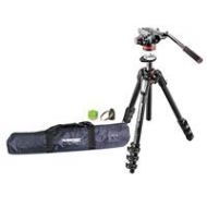 Adorama Manfrotto MT055CXPRO4 Carbon Fiber 4 Sect Tripod W/MVH502AH Head And Accessories MT055CXPRO4 B