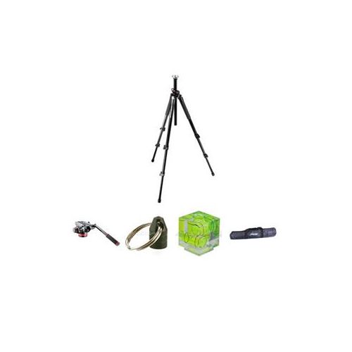  Adorama Manfrotto 055XPRO3 Black Tripod with Mafrotto MVH502AH Pro Video Head Bundle BG055XPRO3KD