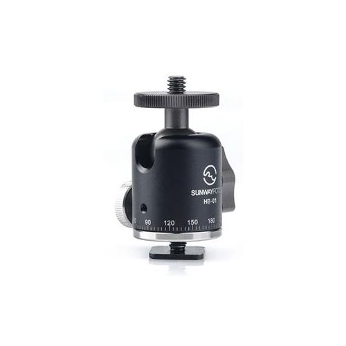  Adorama SunwayFoto Multi-Function Mini Ballhead with Hot Shoe Adapter, 7 Lbs Capacity HB-01