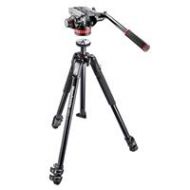 Adorama Manfrotto MVH502AH Pro Video Head w/Flat Base W/Manfrotto 190X 3 Section Tripod MVH502AH A