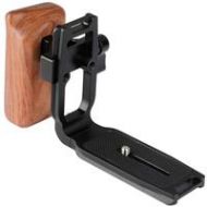 Adorama CAMVATE ARCA Style Quick Release L Baseplate with Wooden Handgrip, Left Side C2069