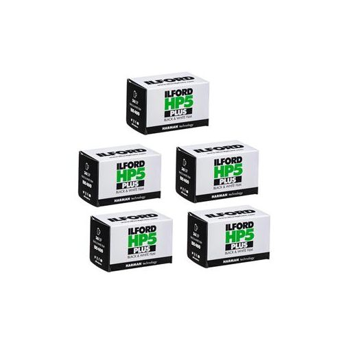  Adorama Ilford HP-5 Plus Black and White Film, ISO 400, 35mm, 36 Exposures - 5 Pack 1574577 5