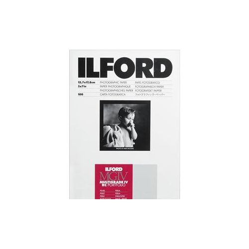  Adorama Ilford Multigrade IV RC Portfolio Paper, Glossy, 5x7, 100 Sheets 1171301