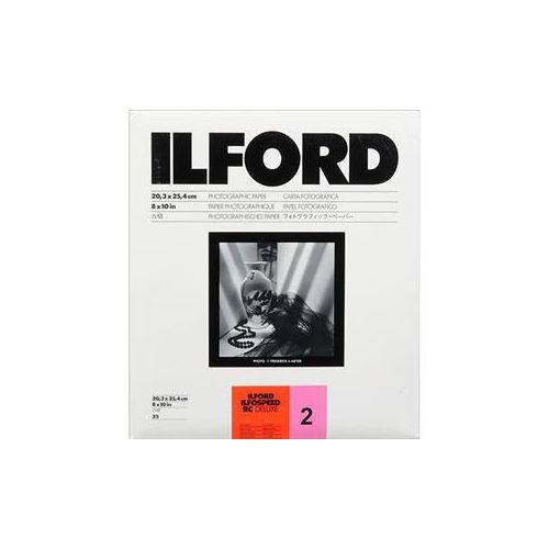  Adorama Ilford Ilfospeed RC Deluxe Graded Paper, Grade 2, 8x10, 25 Sheets, Glossy 1168044