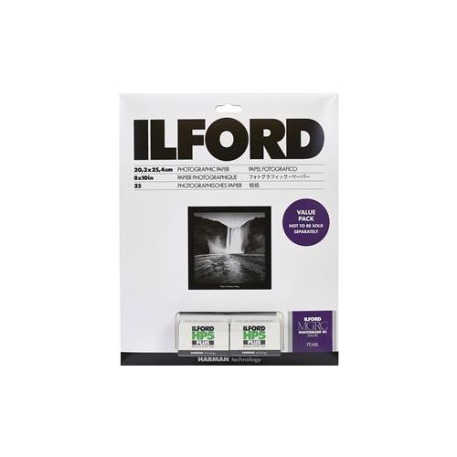  Adorama Ilford Multigrade V RC Deluxe Pearl Paper, 2x HP5 Plus 35mm Film Roll, 25 Sheets 1180684