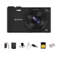 Adorama Sony Cyber-shot DSC-WX350 Digital Camera, Black With Premium Accessory Bundle DSC-WX350/B B