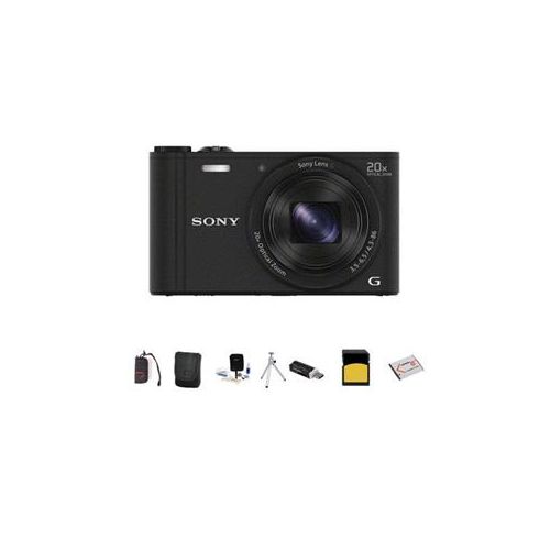  Adorama Sony Cyber-shot DSC-WX350 Digital Camera, Black With Premium Accessory Bundle DSC-WX350/B B